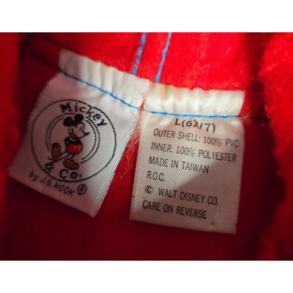 ❤️Vintage 80's Mickey & Co Striped Lined Raincoat 6x/7 Mickey Mouse - Picture 3 of 16